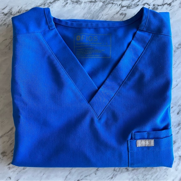 FIGS LEON TOP ROYAL BLUE LARGE - Picture 1 of 1